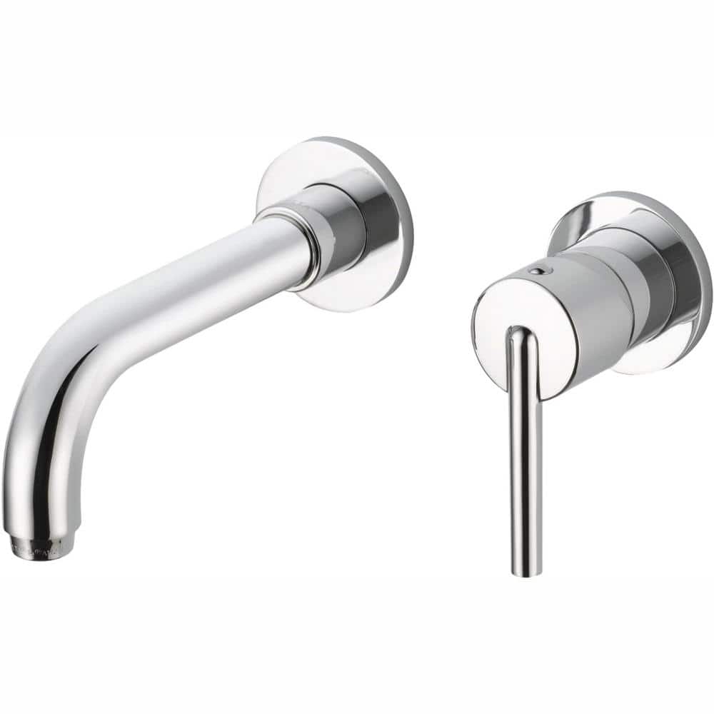 Delta Trinsic 7.5" Chrome Modern Wall-Mounted Bathroom Faucet