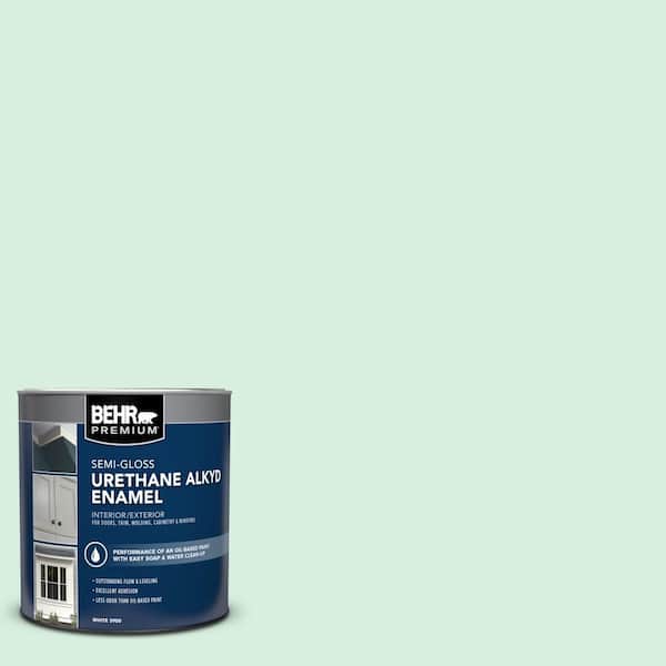 BEHR PREMIUM 1 qt. #P410-1 Pondscape Semi-Gloss Enamel Urethane Alkyd Interior/Exterior Paint