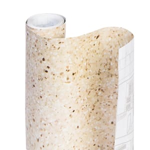 Adhesive Beige Granite 18 in. D x 240 in L Abstract Non-Slip, Drawer and Shelf Liners (1-Pack)