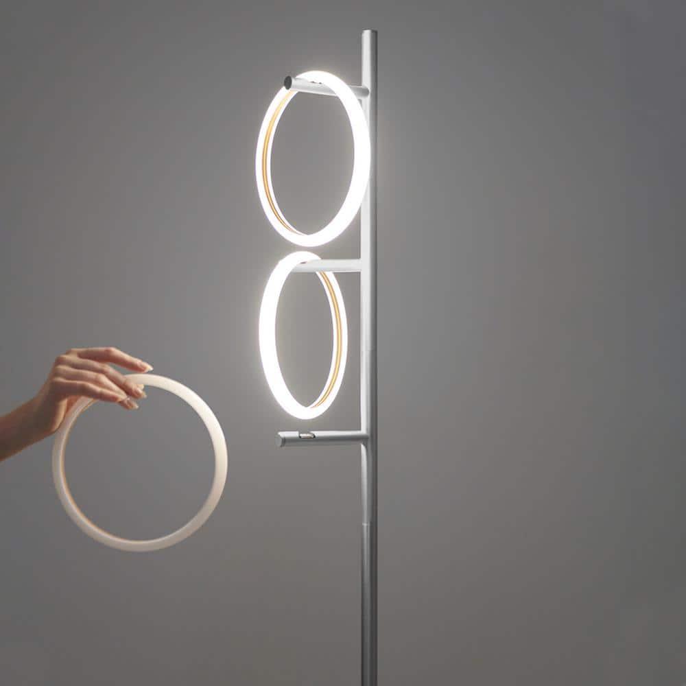 Saturn 66" Silver LED 3-Light Floor Lamp