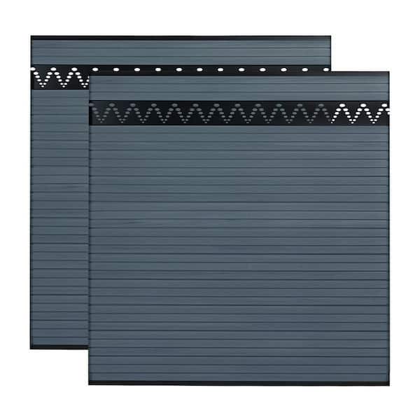 Euro Style 5.9 ft. H x 5.9 ft. W Grey Composite Fence Panels Carved Arched Hollow Privacy Panel without Post (2 Sets)