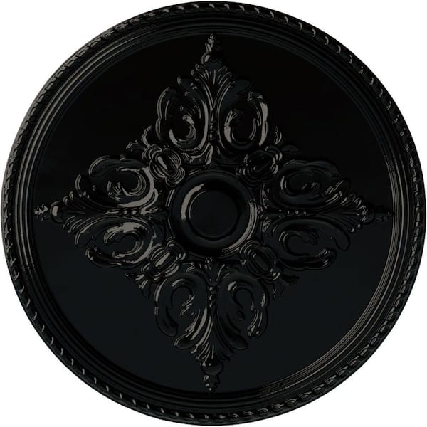 Ekena Millwork 2-7/8 in. x 54-1/4 in. x 54-1/4 in. Polyurethane Milton Ceiling Medallion, Black Pearl