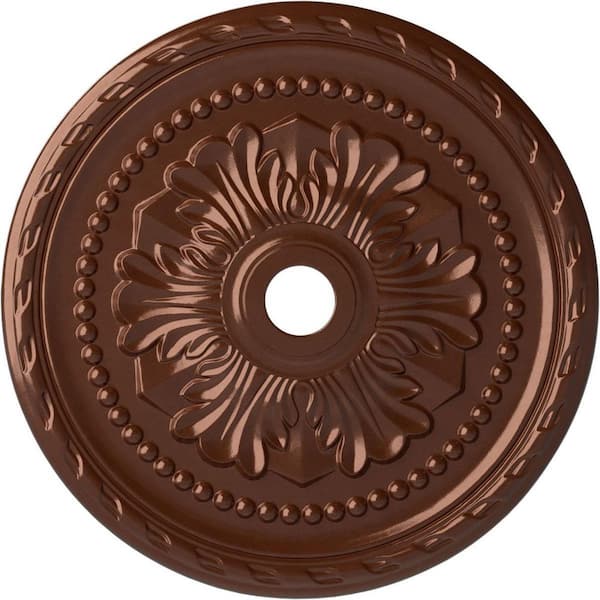 Ekena Millwork 1-3/4 in. x 31-1/2 in. x 31-1/2 in. Polyurethane Palmetto Ceiling Medallion, Copper Penny