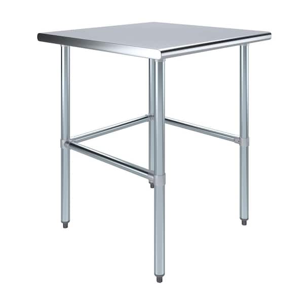 AMGOOD 30 in. x 30 in. Open Base Stainless Steel Work Table-Kitchen Prep Table