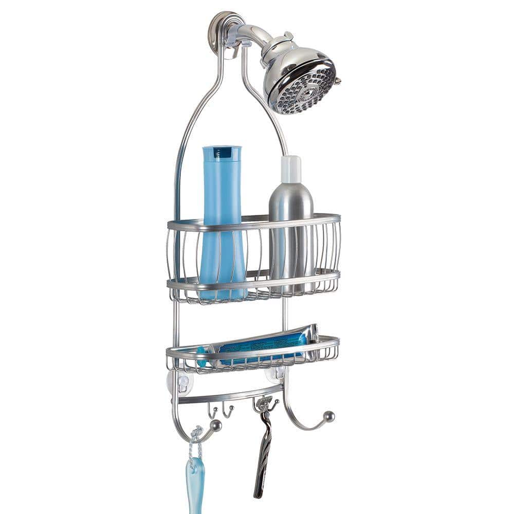 The Plumber's Choice Shower Caddy Over Shower Head Basket Shelf with Hooks  Hanging Sponge Shampoo Holder Organizer Stainless Steel in Chrome PBE2050 -  The Home Depot