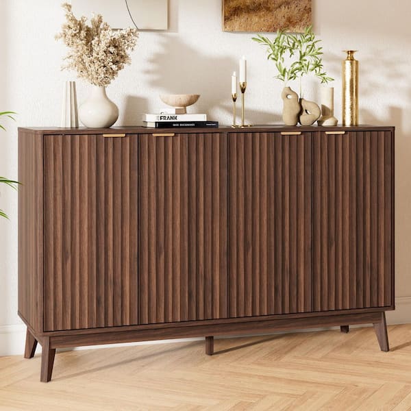 QueenFun Cabinson Walnut 55 in. W x 15. 75 in. D x 34. 45 in. H