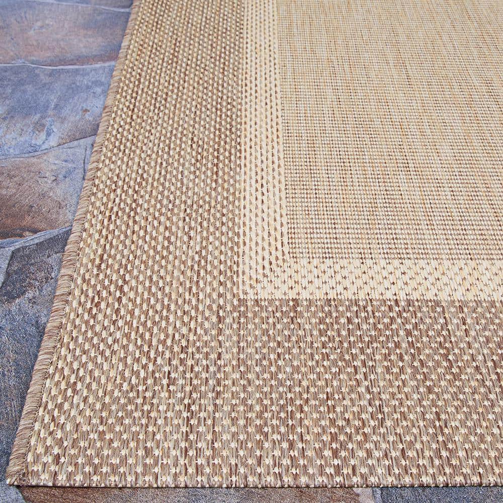 Recife Stria Texture Ivory-Blue 8 ft. x 11 ft. Flatwoven Solid Rectangle Indoor/Outdoor Area Rug - thumbnail 5