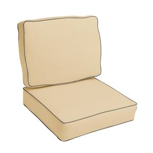 23.5 in. x 23 in. x 5 in. Deep Seating Outdoor Corded Cushion Set in Sunbrella Canvas Antique Beige