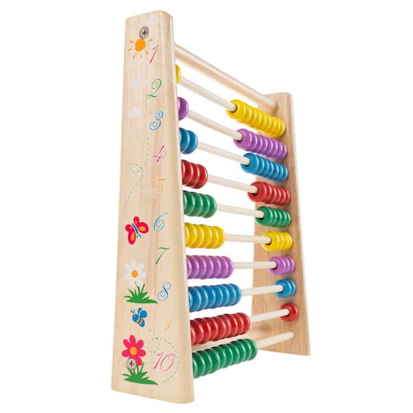 Hey! Play! Wooden Abacus-Classic and Colorful Children's Math and Counting Toy with Free-Standing Frame and 100 Beads