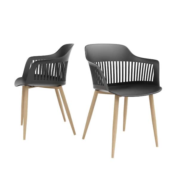 Jamesdar Black with Natural Legs Blake Chair (Set of 2)