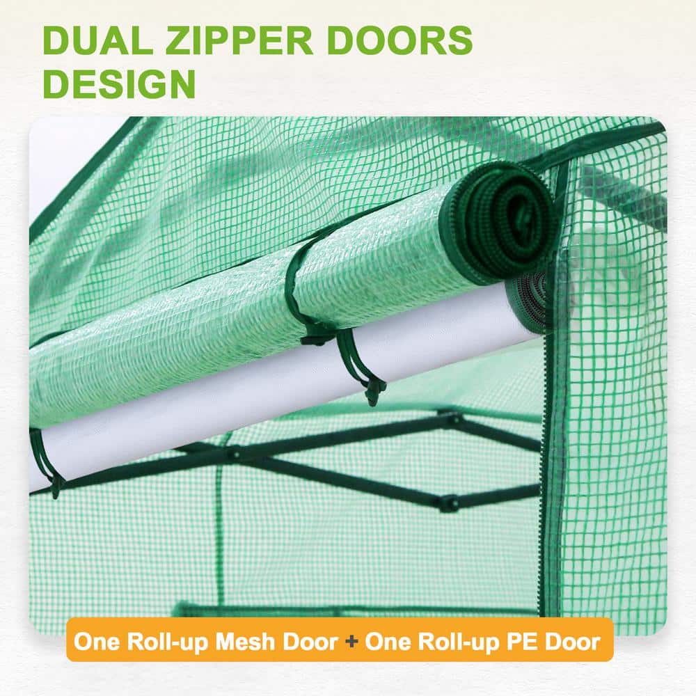 Eagle Peak 8x6 Green Steel Frame Walk-In Greenhouse