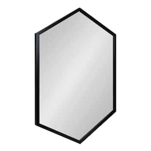 Laverty 36 in. x 24 in. Classic Hexagon Framed Black Wall Accent Mirror