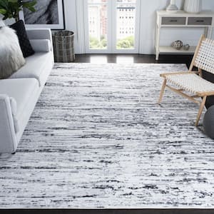 Amelia Light Gray/Charcoal 11 ft. x 15 ft. Abstract Striped Area Rug