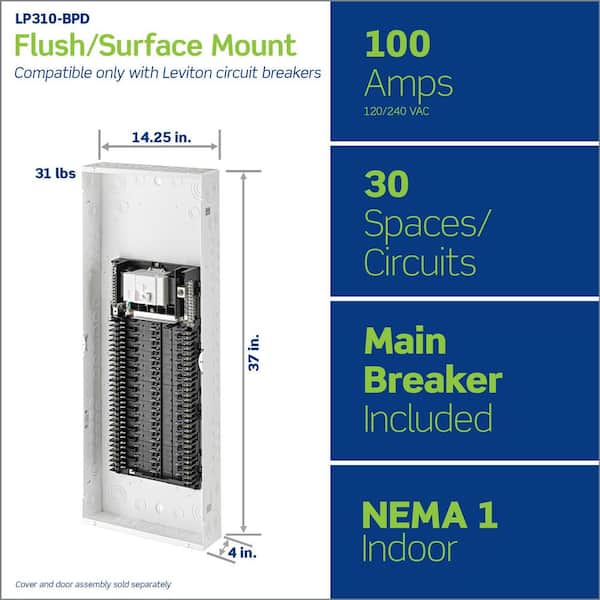 100 Amp 30-Space, 30-Circuit Indoor Load Center with Main Circuit Breaker LP310-BPD