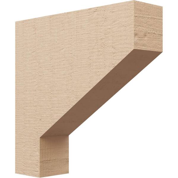 Ekena Millwork 4 in. x 16 in. x 16 in. Thin Clemmons Rough Cedar Woodgrain TimberThane Corbel, Primed Tan