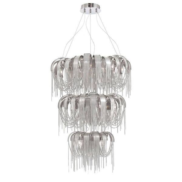 Eurofase Avenue Collection 17-Light Nickel Chandelier-DISCONTINUED