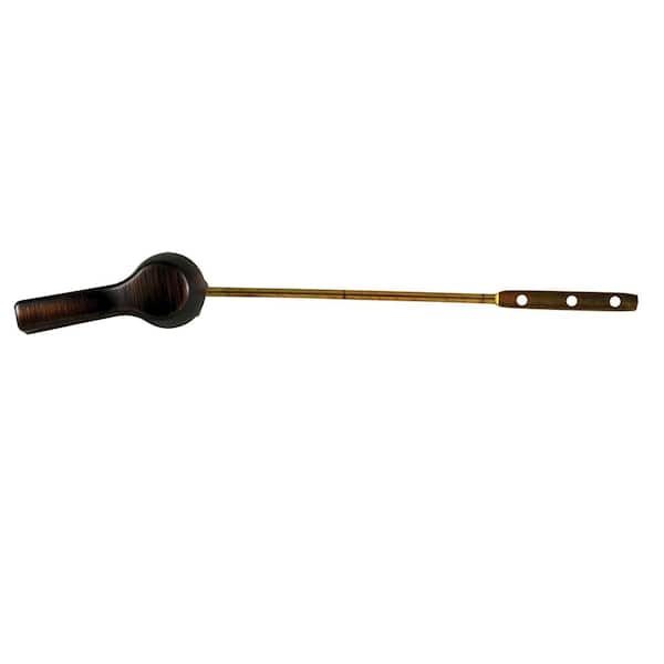 JONES STEPHENS Universal Heavy Duty Toilet Tank Trip Lever for Front Left Mount w/8 in. Brass Arm & Metal Handle in Old World Bronze