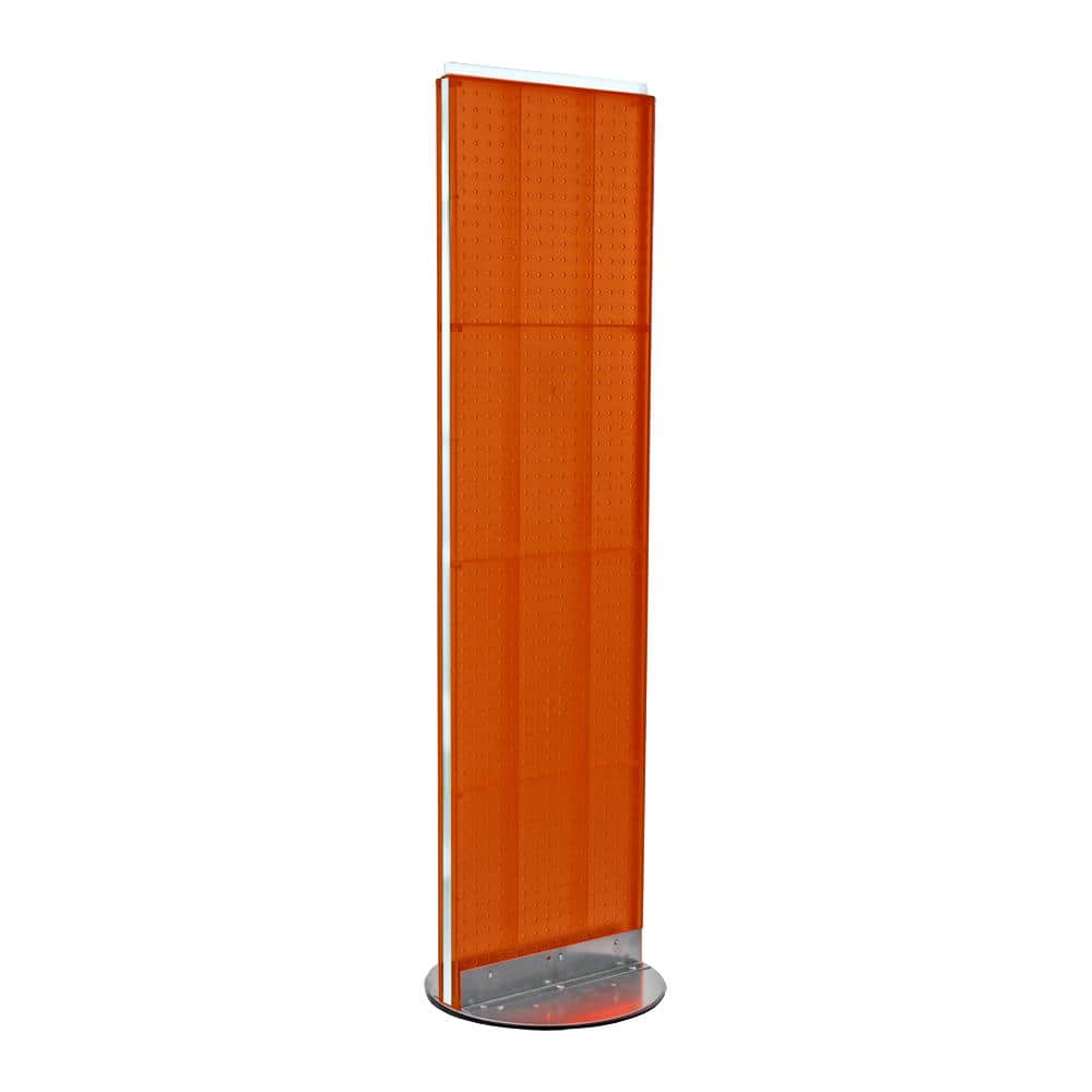 60 in. H x 16 in. W 2- Sided Styrene Pegboard Floor Display on Revolving Ba