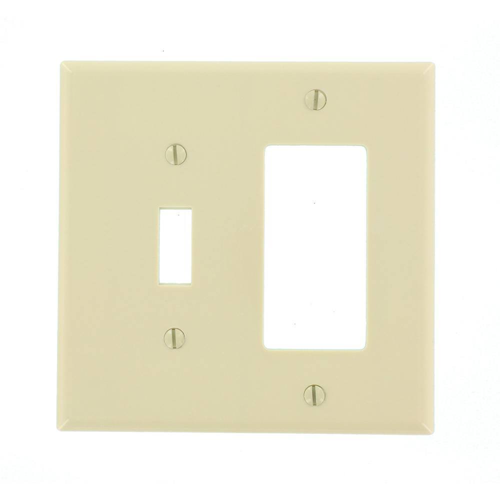 Ivory Thermoset 2-Gang Toggle and Decora Wall Plate