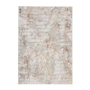 Luxe Opaline Bold Marble Taupe 5 ft. x 7 ft. Area Rug