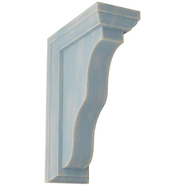 Ekena Millwork 2-1/4 in. x 7 in. x 5 in. Driftwood Blue Hamilton Traditional Wood Vintage Decor Bracket
