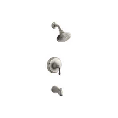 Fort 1-Handle 1-Spray 2.0 GPM Tub and Shower Faucet with Spout in Vibrant Brushed Nickel (Valve Not Included)
