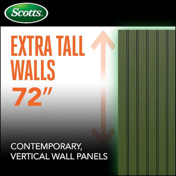Scotts 3 ft. W x 6 ft. D x 7 ft. H Metal Garden Storage Cabinet