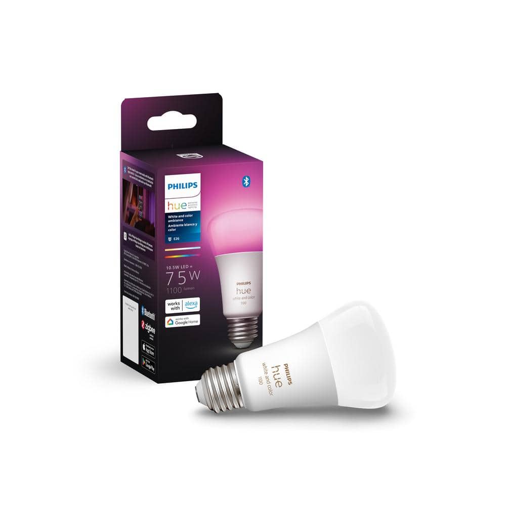 Philips Hue 75-Watt Equivalent A19 Smart LED Color Changing Light