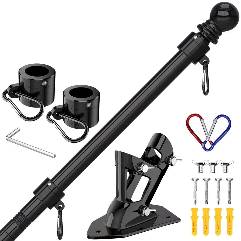1 in. 2-Position Stainless Steel Flag Pole Kit Adjustable Tangle Free Rings Upgraded Bracket for Outdoor Use price history on PriceWatchPro