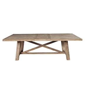 Newberry Weathered Natural Wood 39.5 in 4 Legs Dining Table Seats 6