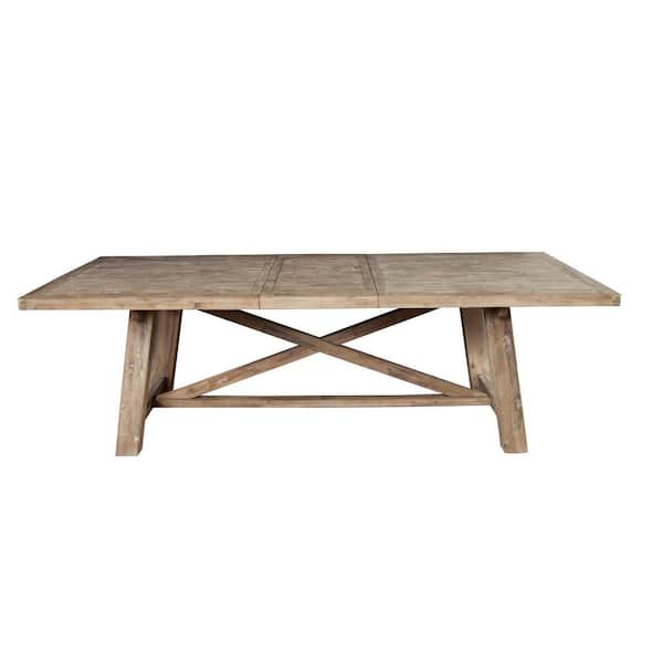 Alpine Furniture Newberry Weathered Natural Wood 39.5 in 4 Legs Dining Table Seats 6