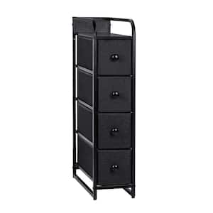 7.8 in. x 18.5 in. x 33 in. Black Grey 4-Drawer Vertical Storage Organizer Narrow Tower Dresser
