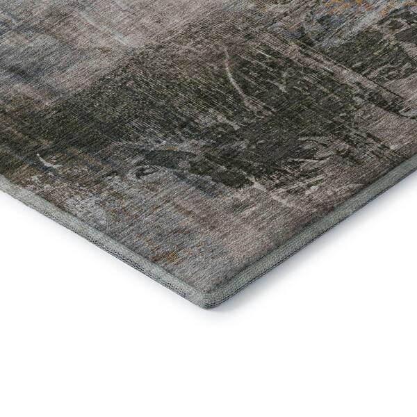 Mayfield Premium Machine Washable Abstract AMF2117 Putty 9 ft. x 12 ft. Area Rug