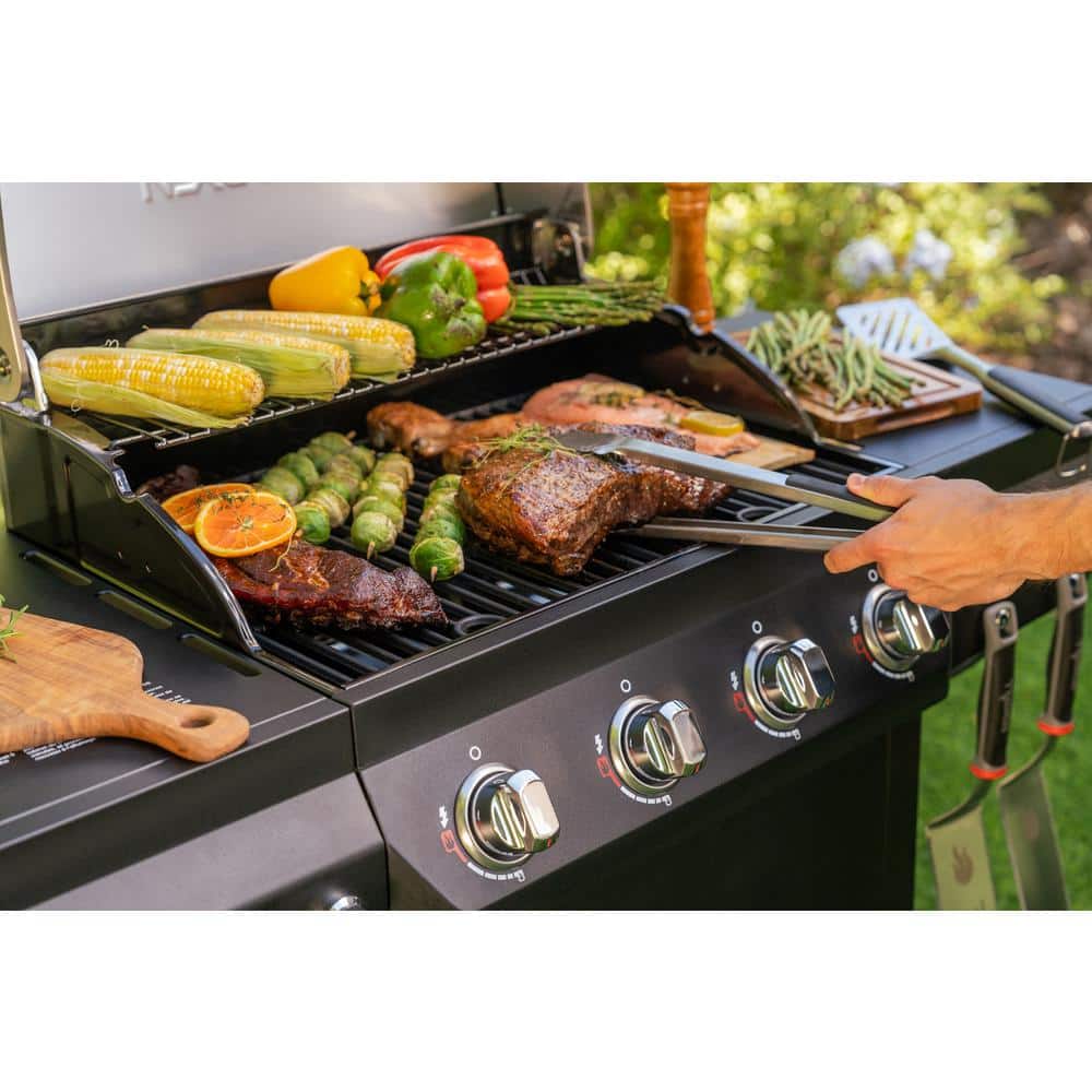 Nexgrill 4-Burner Propane Gas Grill in Black with Stainless Steel Main Lid 720-0925PG