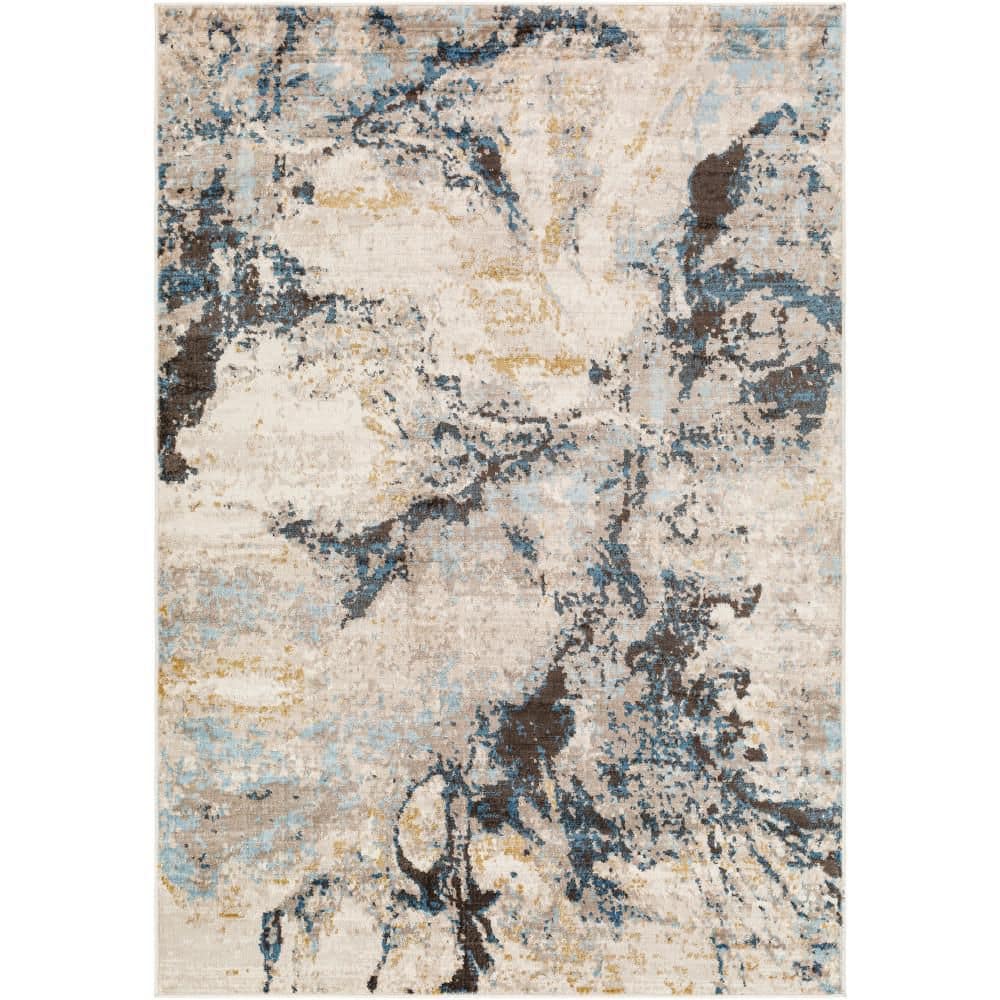 Livabliss Pertek Gray/Blue Abstract 8 ft. x 10 ft. Indoor Area Rug ...