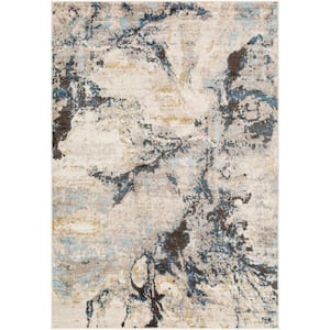 Pertek Gray/Blue Abstract 8 ft. x 10 ft. Indoor Area Rug