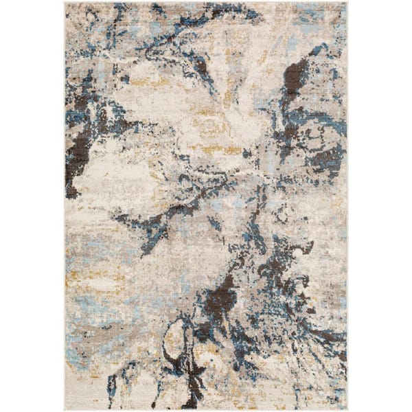 Livabliss Pertek Gray/Blue Abstract 9 ft. x 12 ft. Indoor Area Rug