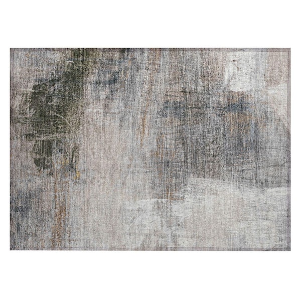 Chantille Machine Washable Indoor/Outdoor Abstract ACN2117 Putty 1 ft. 8 in. x 2 ft. 6 in. Accent Rug