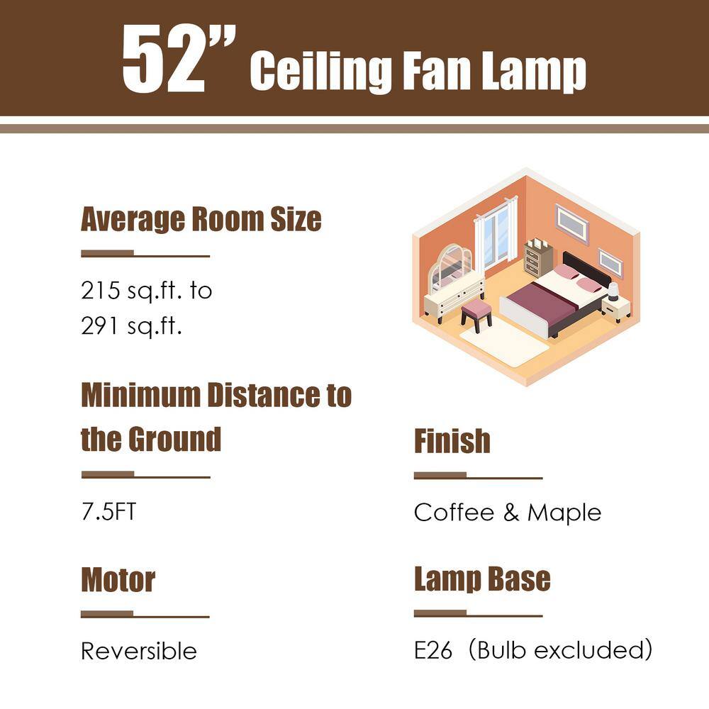 52'' Black Crystal Chandelier Ceiling Fan with Remote Control