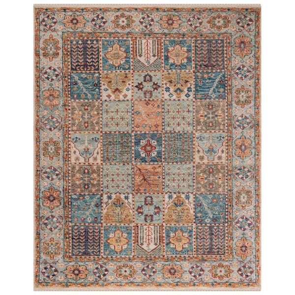 Samarkand 9 ft. x 12 ft. Blue/Rust Quilt Area Rug