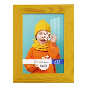 Woodgrain 3.5 in. x 5 in. Sunflower Yellow Picture Frame