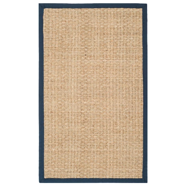 Safavieh Natural Fiber Hampton 3 X 5 Natural/Teal Indoor Solid