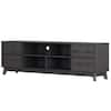 CorLiving Hollywood Gray Wood Grain TV Stand With-Drawers For TVs Up To ...