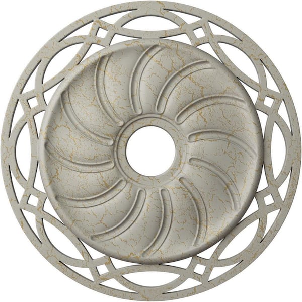 Ekena Millwork 1-3/8 in. x 26-5/8 in. x 26-5/8 in. Polyurethane Loera Ceiling , Pot of Cream Crackle