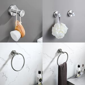 3-Piece Bath Hardware Set Wall Mounted Towel Holder Set with Hand Towel Holder Towel/Robe Hook in Brushed Nickel
