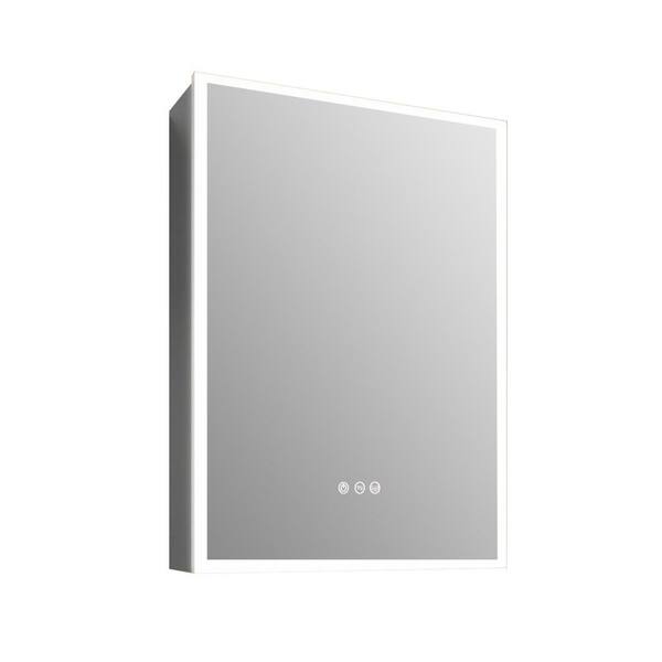 28 in. W x 20 in. H Frameless Rectangular Silver Aluminum Surface Mount Medicine  Cabinet with Mirror and LED Light XBYQ-YG-1 - The Home Depot