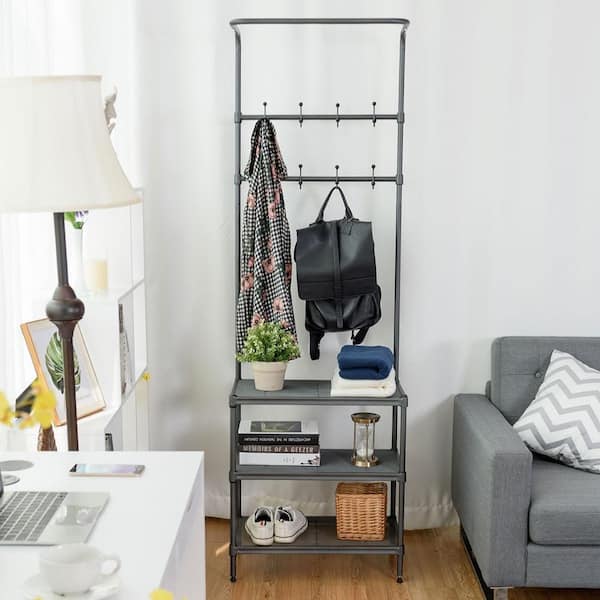 Boyel Living Black 5-Tier Storage Shelving Freestanding Heavy Duty Rack Shelving Unit in Small Space