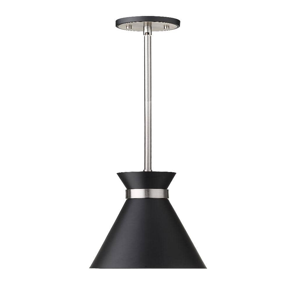Soriano Matte Black and Brushed Nickel Hourglass Pendant Light