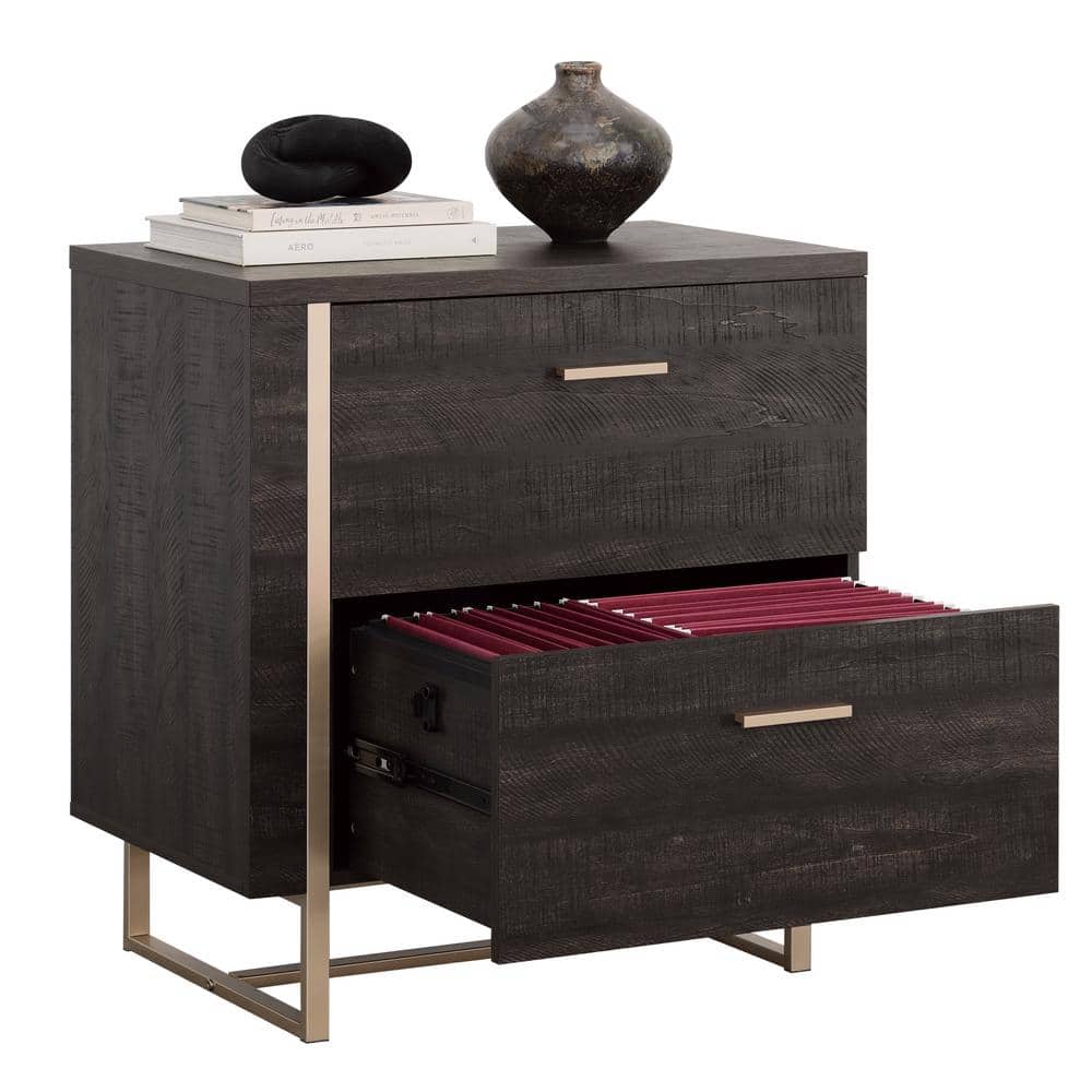 Blade Walnut 2-Drawer Legal Size Lateral File Cabinet