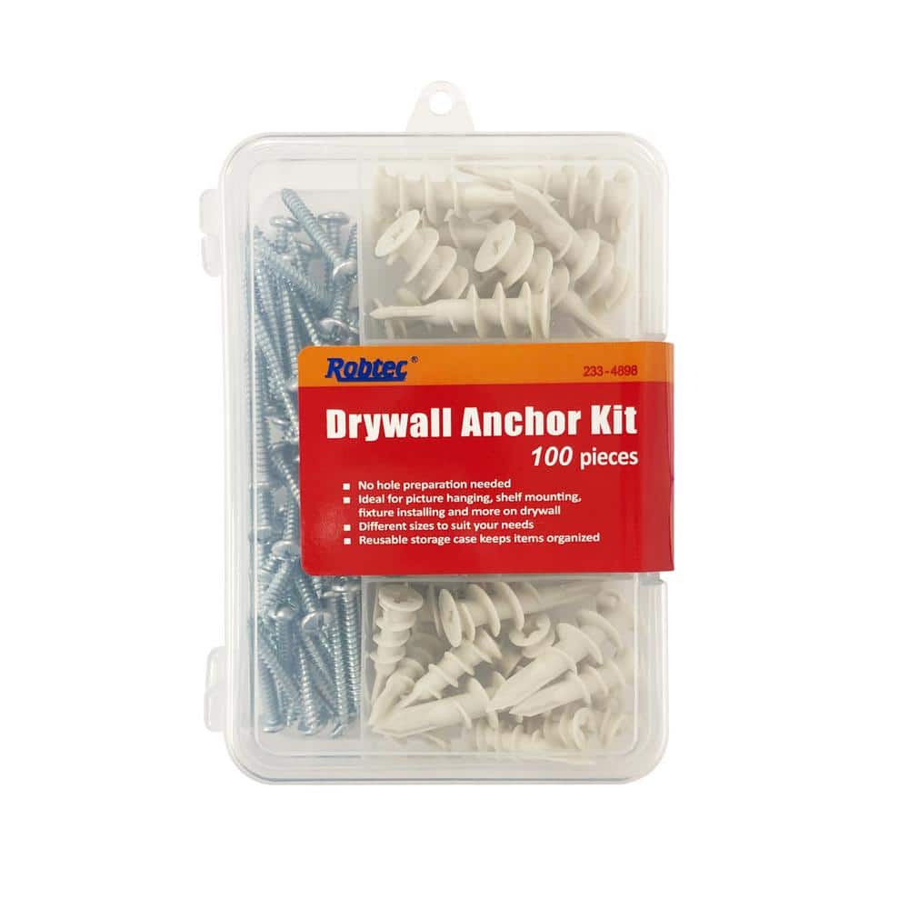 Plastic Toggle Drywall Anchors Size Run Assortment Kit 1/8 through 1 inch 